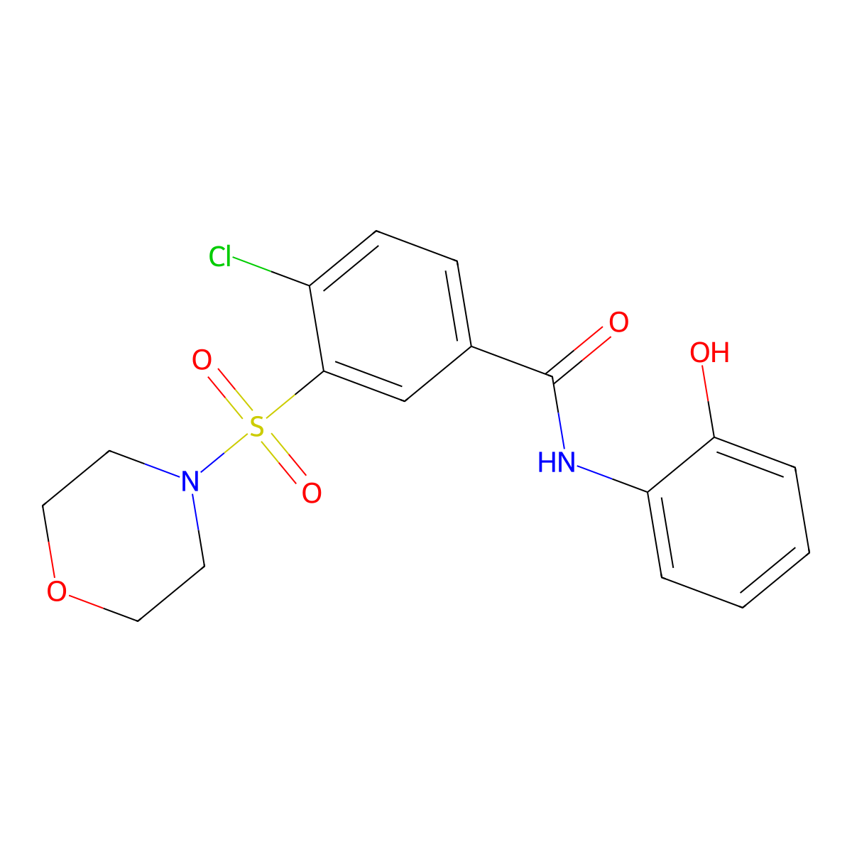 4-chloro-N-(2-hydroxyphenyl)-3-(4-morpholinylsulfonyl)benzamide molecular structure, CAS 361987-69-1