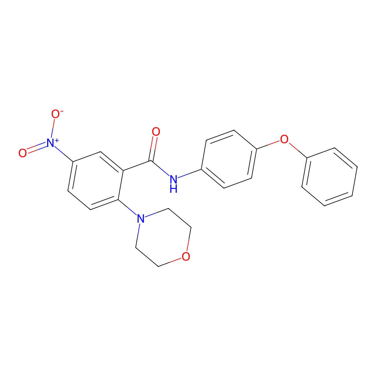 2-morpholin-4-yl-5-nitro-N-(4-phenoxyphenyl)benzamide molecular structure, CAS 361989-94-8