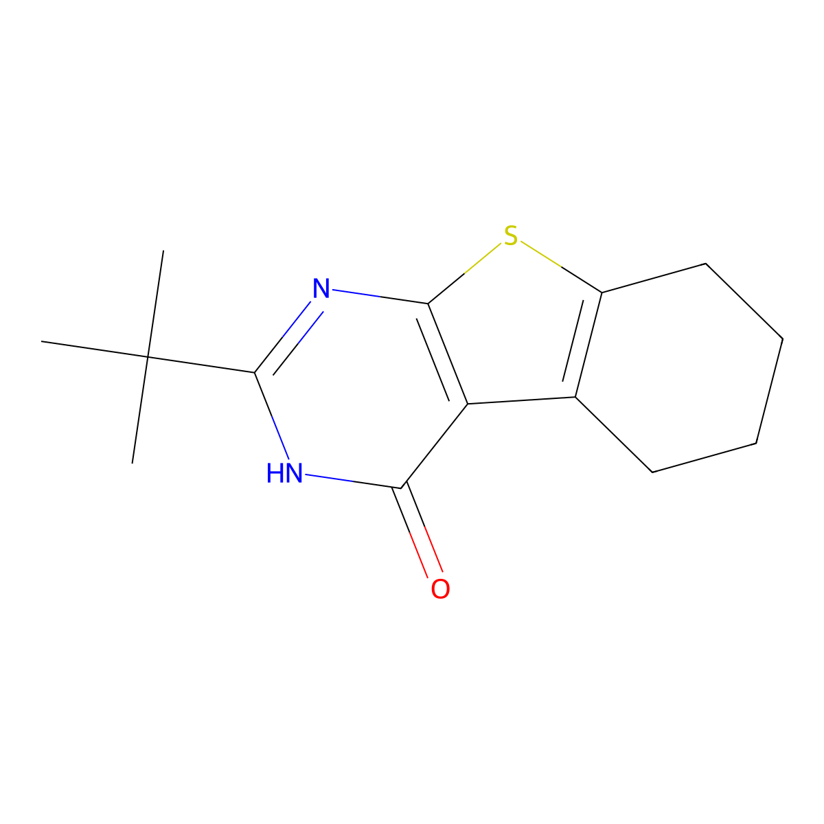 2-tert-butyl-5,6,7,8-tetrahydro-3H-[1]benzothiolo[2,3-d]pyrimidin-4-one molecular structure, CAS 361991-18-6