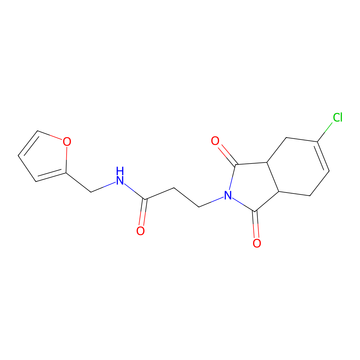 3-(5-chloro-1,3-dioxo-3a,4,7,7a-tetrahydroisoindol-2-yl)-N-(furan-2-ylmethyl)propanamide molecular structure, CAS 361991-50-6