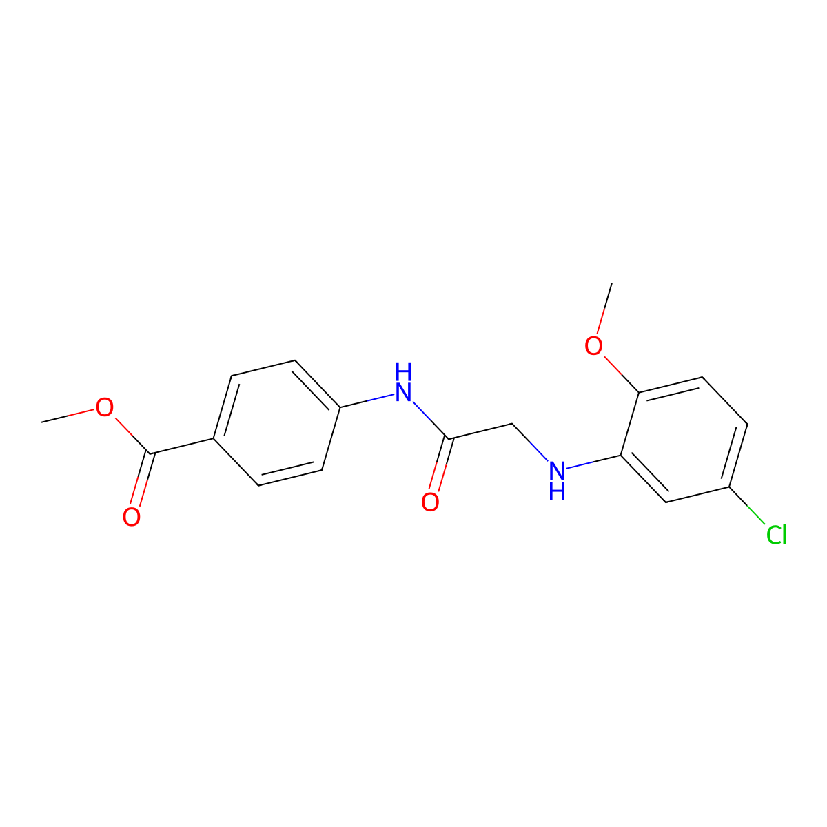 Methyl 4-[[2-(5-chloro-2-methoxyanilino)acetyl]amino]benzoate molecular structure, CAS 361991-70-0