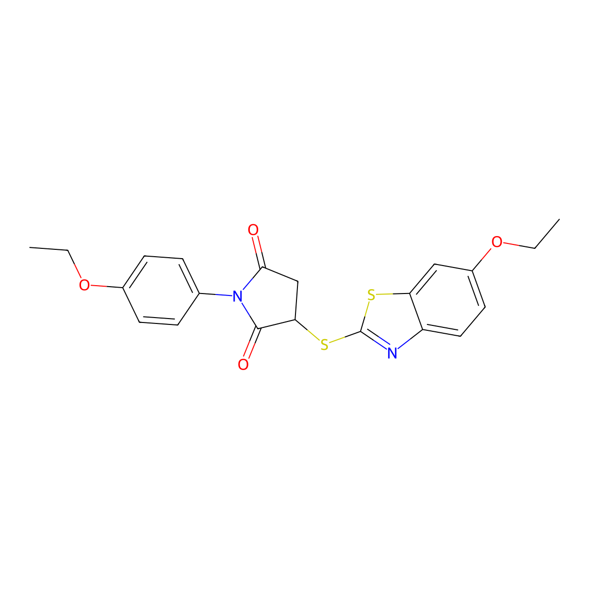 3-[(6-Ethoxy-1,3-benzothiazol-2-yl)sulfanyl]-1-(4-ethoxyphenyl)pyrrolidine-2,5-dione molecular structure, CAS 361991-83-5