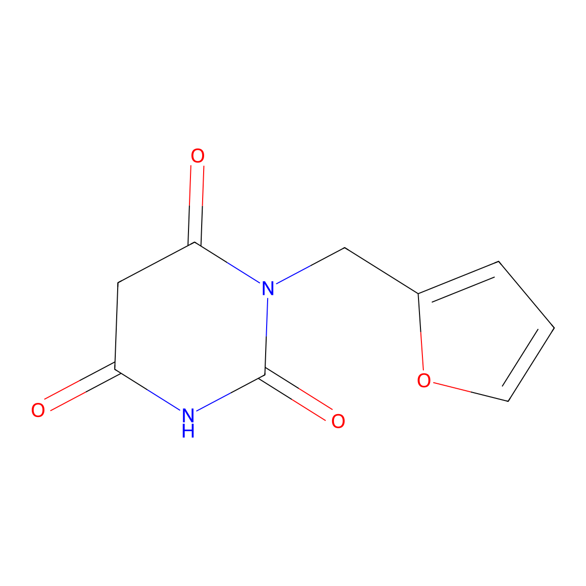 1-(Furan-2-ylmethyl)-1,3-diazinane-2,4,6-trione molecular structure, CAS 361992-29-2
