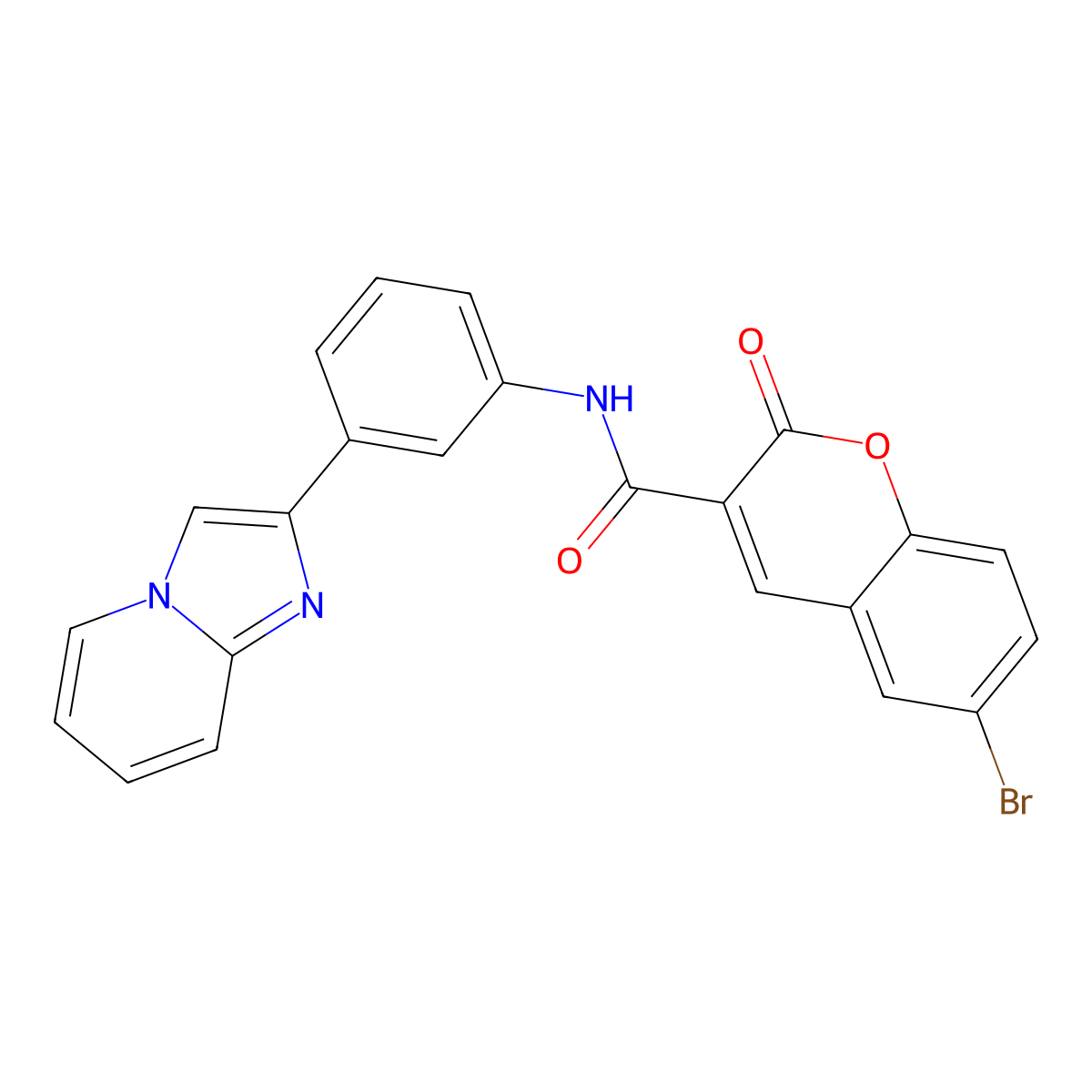 6-bromo-N-(3-(imidazo[1,2-a]pyridin-2-yl)phenyl)-2-oxo-2H-chromene-3-carboxamide molecular structure, CAS 361994-69-6