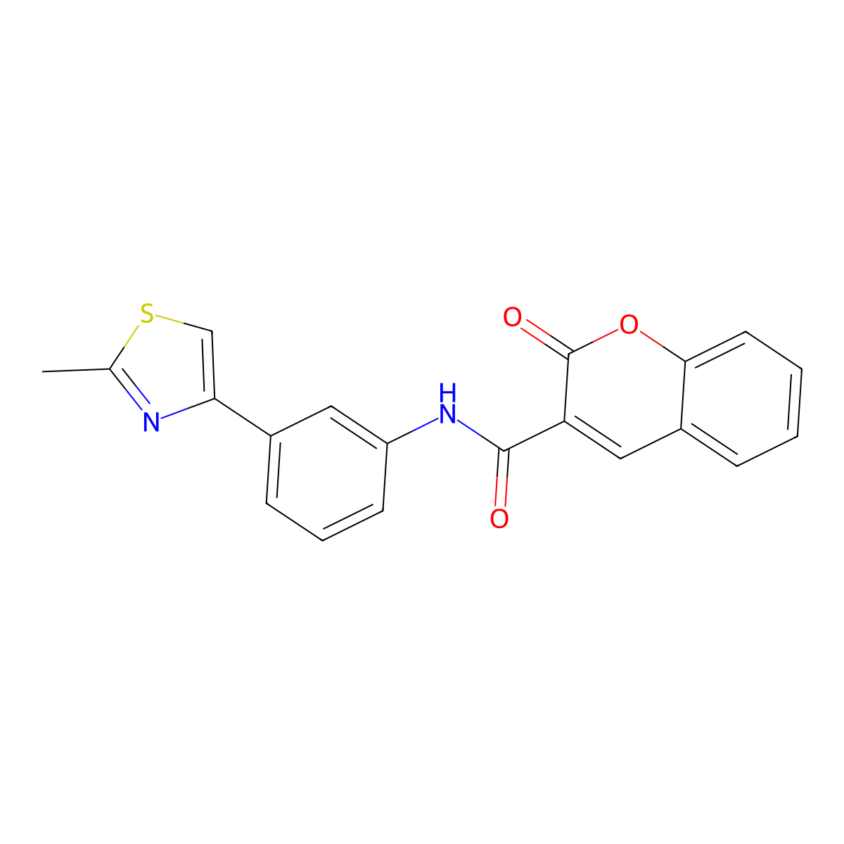 N-[3-(2-methyl-1,3-thiazol-4-yl)phenyl]-2-oxo-2H-chromene-3-carboxamide molecular structure, CAS 361994-80-1