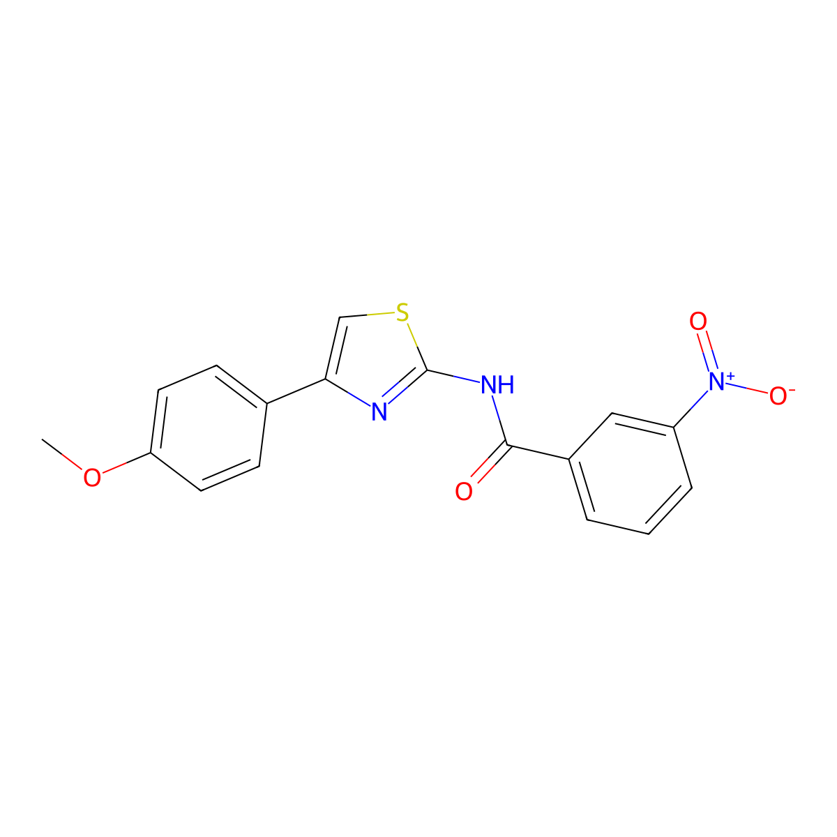 N-[4-(4-methoxyphenyl)-1,3-thiazol-2-yl]-3-nitrobenzamide molecular structure, CAS 361995-08-6