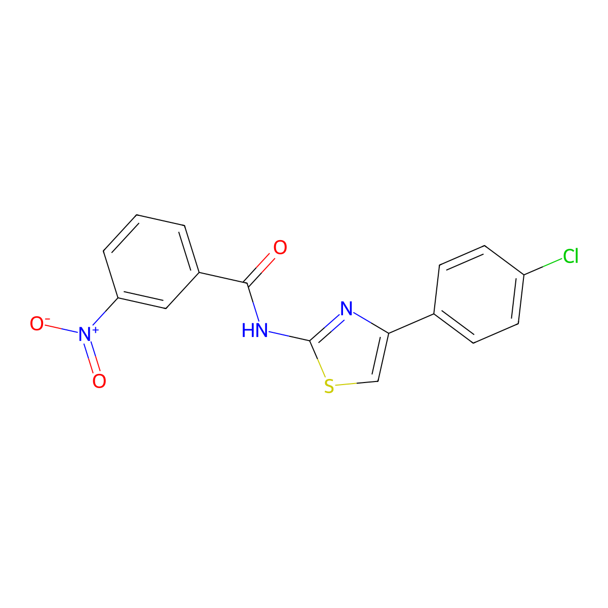 N-[4-(4-chlorophenyl)-1,3-thiazol-2-yl]-3-nitrobenzamide molecular structure, CAS 361995-13-3