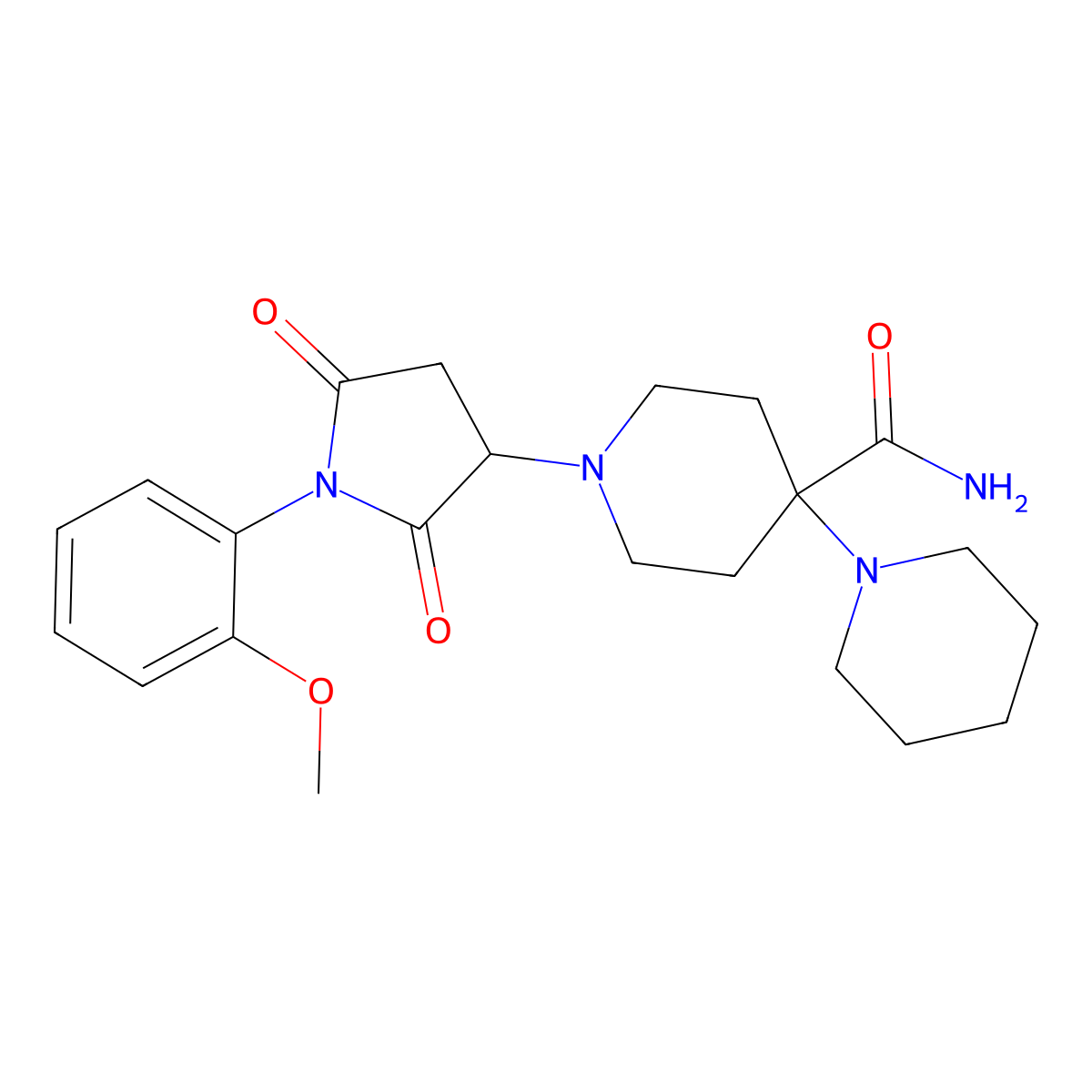 1-[1-(2-Methoxyphenyl)-2,5-dioxopyrrolidin-3-yl]-4-piperidin-1-ylpiperidine-4-carboxamide molecular structure, CAS 361995-57-5