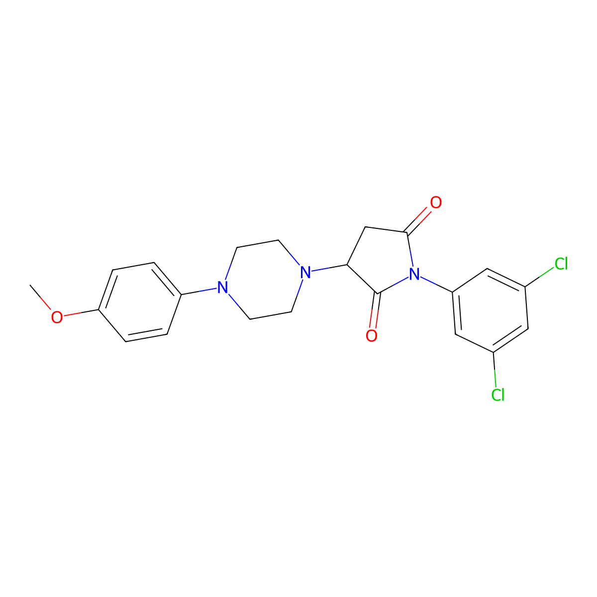 1-(3,5-Dichlorophenyl)-3-[4-(4-methoxyphenyl)piperazin-1-yl]pyrrolidine-2,5-dione molecular structure, CAS 361995-92-8