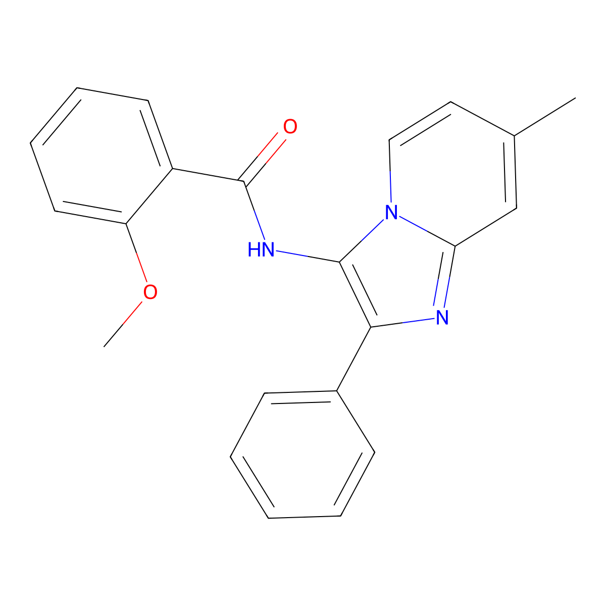 2-Methoxy-N-{7-methyl-2-phenylimidazo[1,2-A]pyridin-3-YL}benzamide molecular structure, CAS 361996-65-8