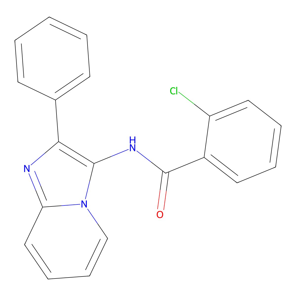 2-chloro-N-(2-phenylimidazo[1,2-a]pyridin-3-yl)benzamide molecular structure, CAS 361996-77-2