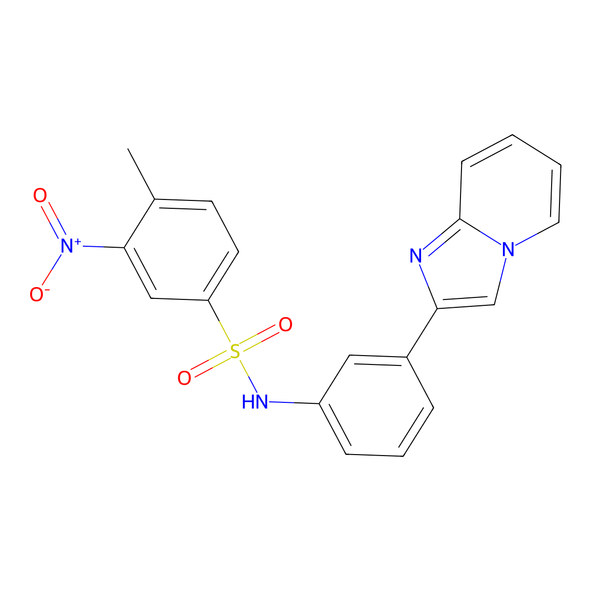 N-(3-imidazo[1,2-a]pyridin-2-ylphenyl)-4-methyl-3-nitrobenzenesulfonamide molecular structure, CAS 361996-87-4