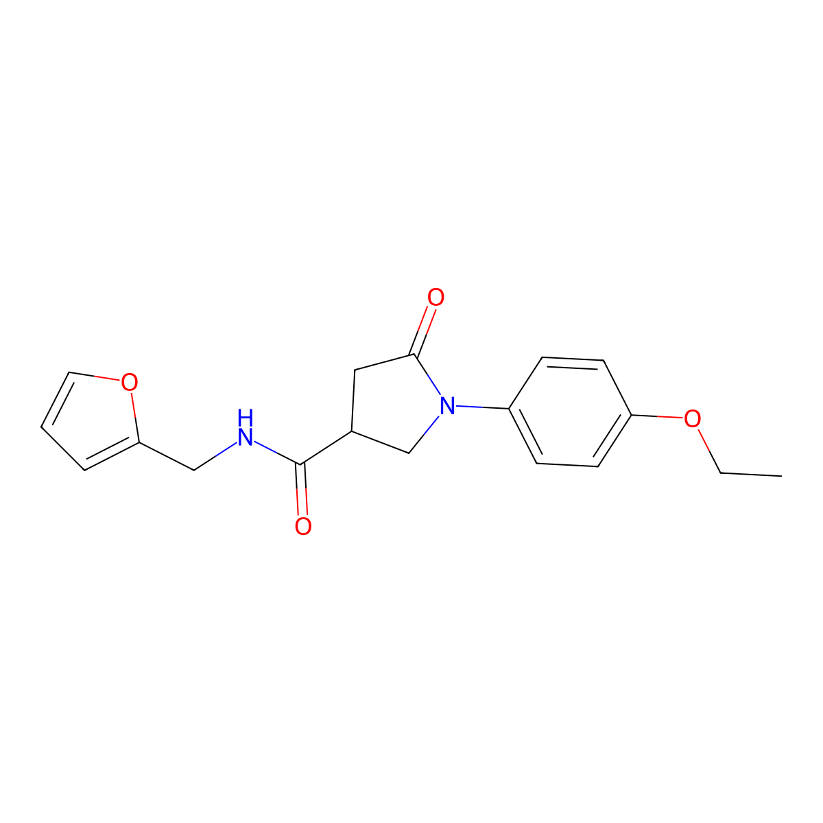 1-(4-ethoxyphenyl)-N-(furan-2-ylmethyl)-5-oxopyrrolidine-3-carboxamide molecular structure, CAS 361997-10-6