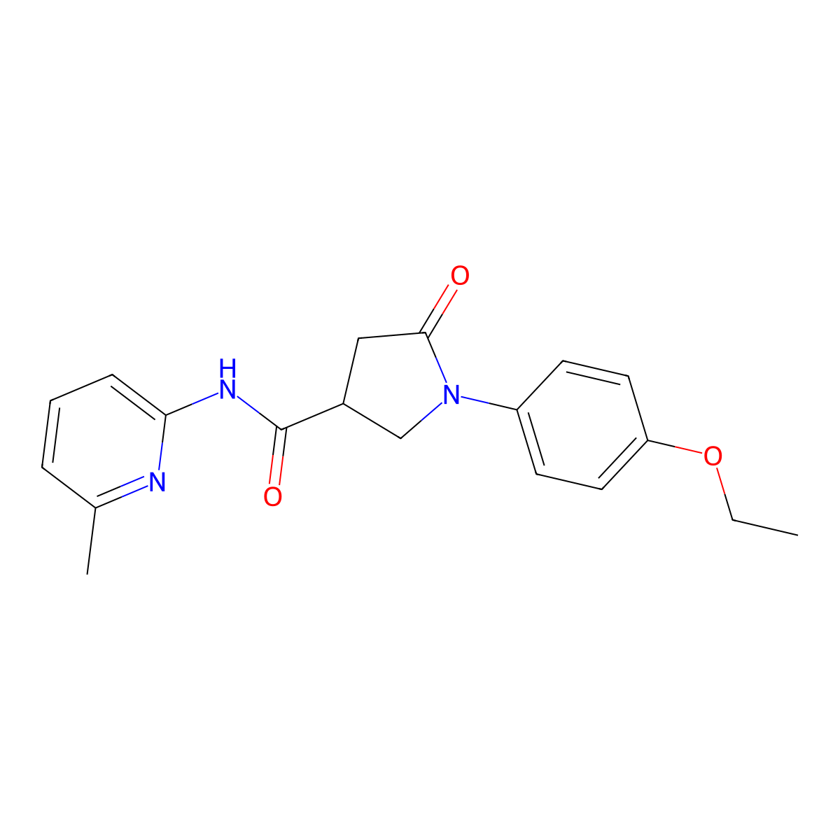1-(4-ethoxyphenyl)-N-(6-methylpyridin-2-yl)-5-oxopyrrolidine-3-carboxamide molecular structure, CAS 361997-35-5