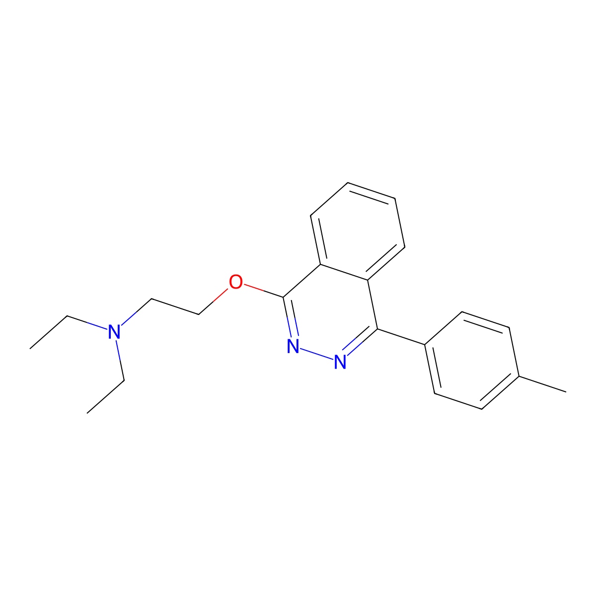 N,N-diethyl-2-[4-(4-methylphenyl)phthalazin-1-yl]oxyethanamine molecular structure, CAS 361997-82-2