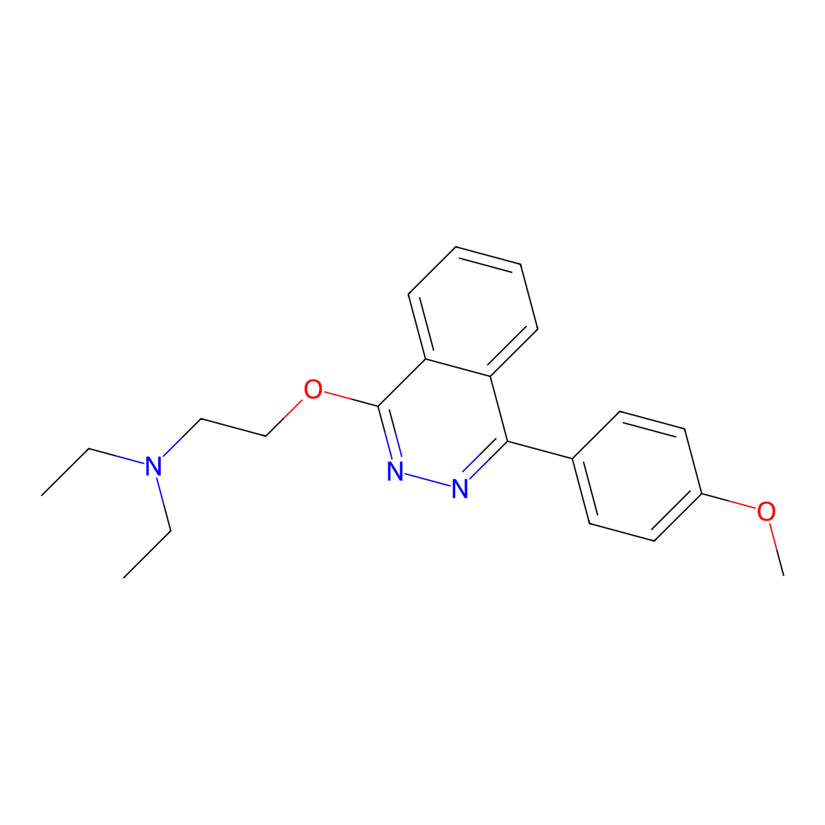 N,N-diethyl-2-[4-(4-methoxyphenyl)phthalazin-1-yl]oxyethanamine molecular structure, CAS 361997-92-4