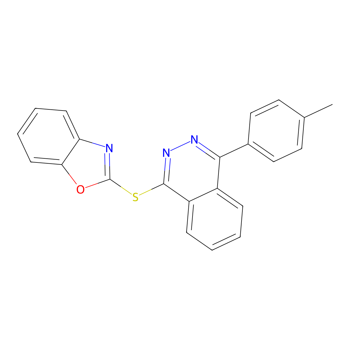 1-(1,3-Benzoxazol-2-ylsulfanyl)-4-(4-methylphenyl)phthalazine molecular structure, CAS 361997-96-8