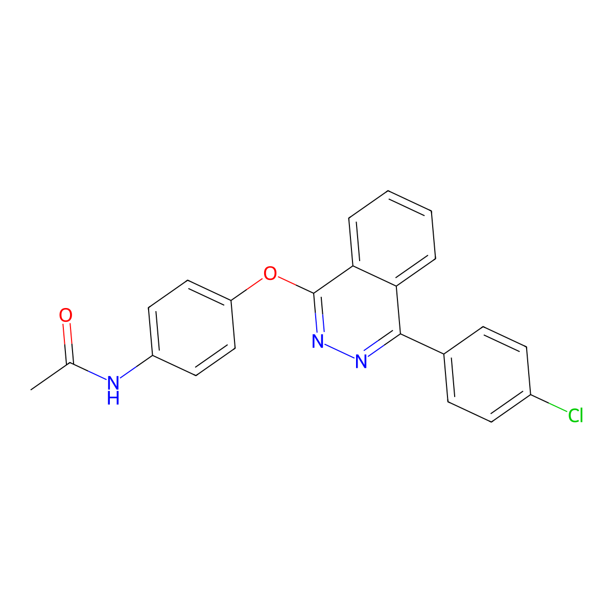 N-[4-[4-(4-chlorophenyl)phthalazin-1-yl]oxyphenyl]acetamide molecular structure, CAS 361998-36-9