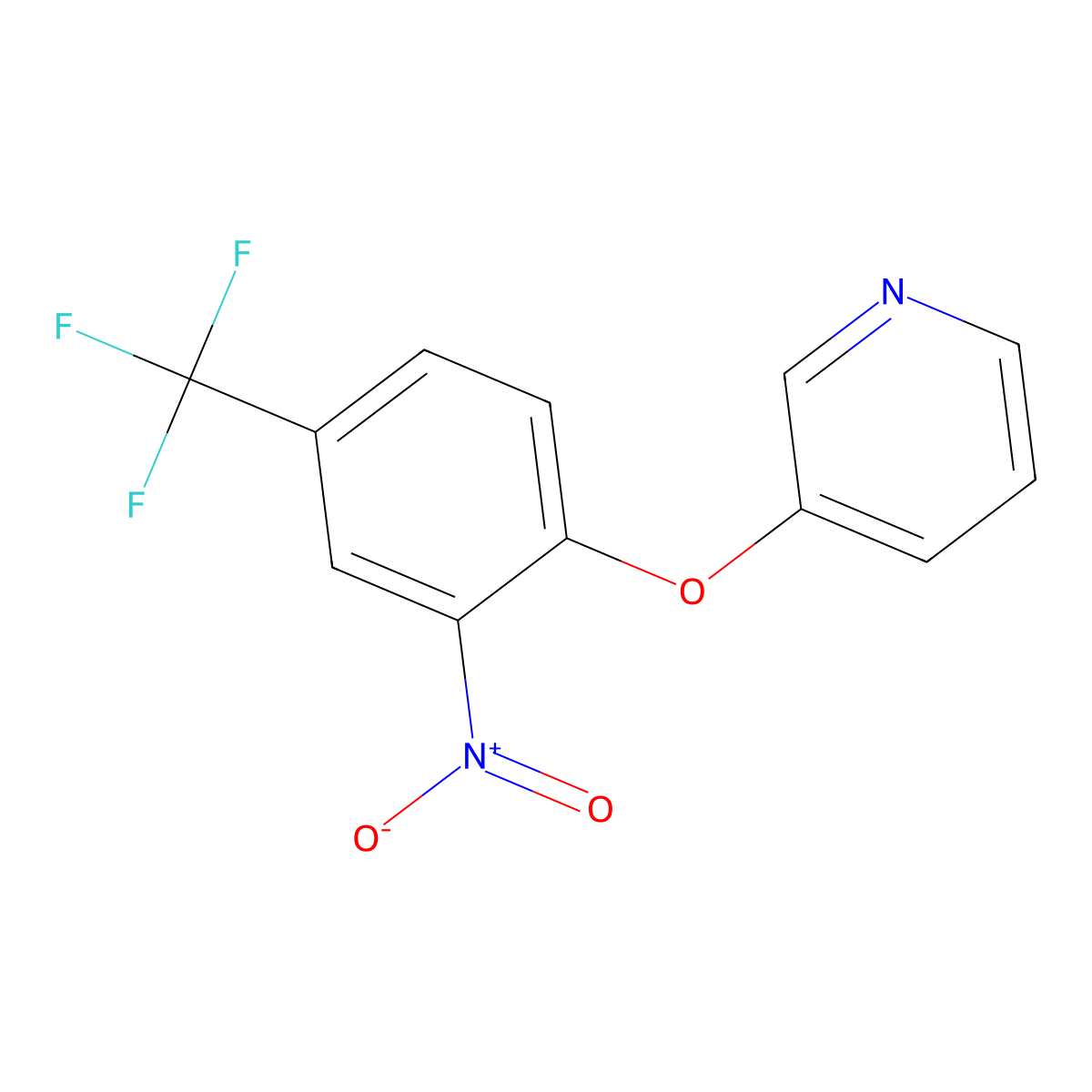 3-[2-Nitro-4-(trifluoromethyl)phenoxy]pyridine molecular structure, CAS 361998-38-1
