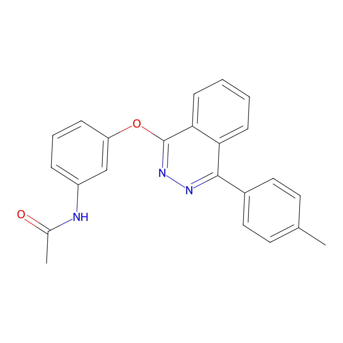 N-[3-[4-(4-methylphenyl)phthalazin-1-yl]oxyphenyl]acetamide molecular structure, CAS 361998-41-6