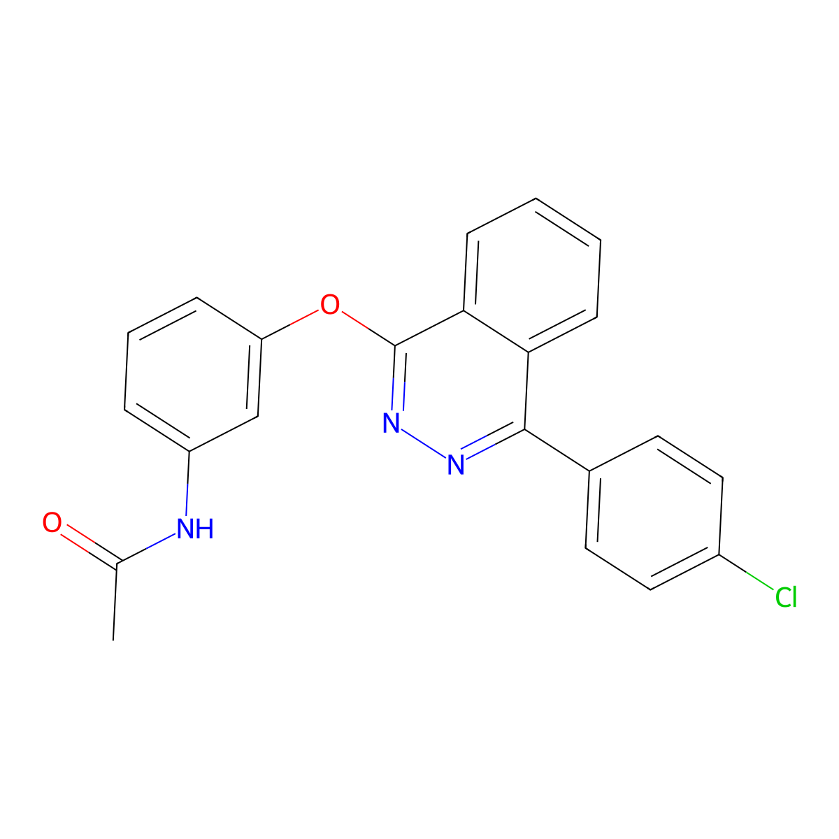 N-(3-{[4-(4-chlorophenyl)phthalazin-1-yl]oxy}phenyl)acetamide molecular structure, CAS 361998-46-1