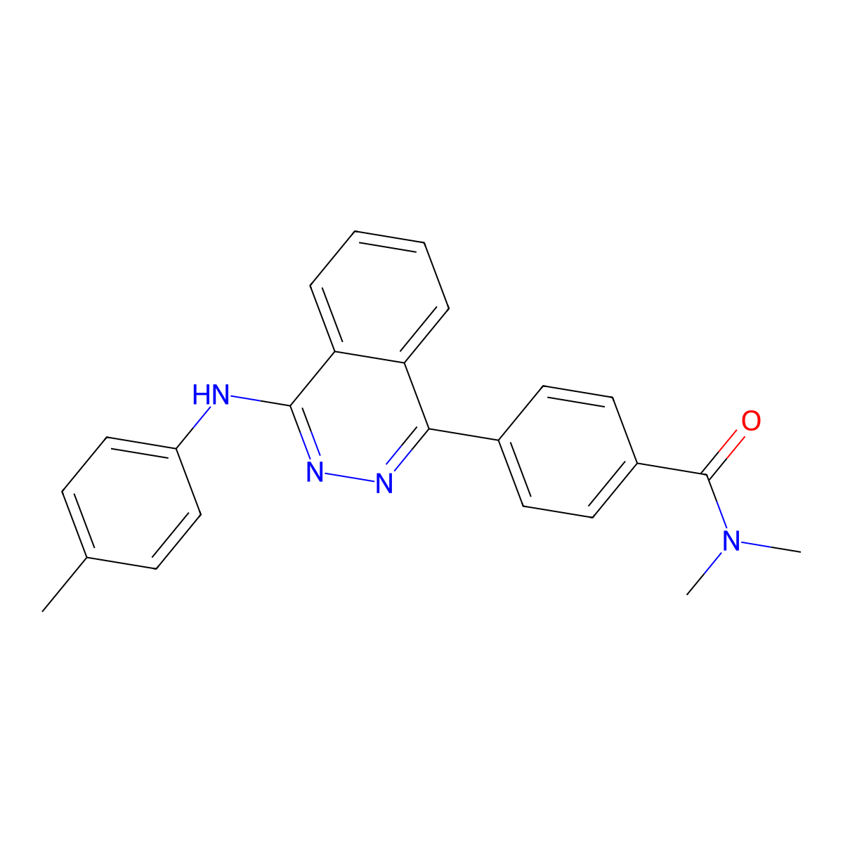 N,N-dimethyl-4-{4-[(4-methylphenyl)amino]phthalazin-1-yl}benzamide molecular structure, CAS 361999-00-0