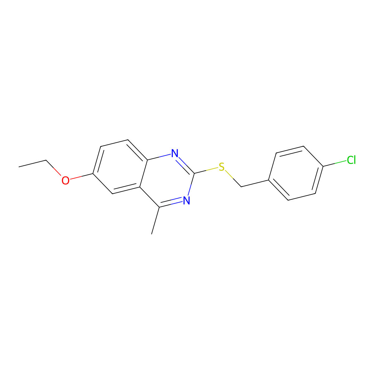 2-[(4-Chlorobenzyl)sulfanyl]-6-ethoxy-4-methylquinazoline molecular structure, CAS 361999-11-3