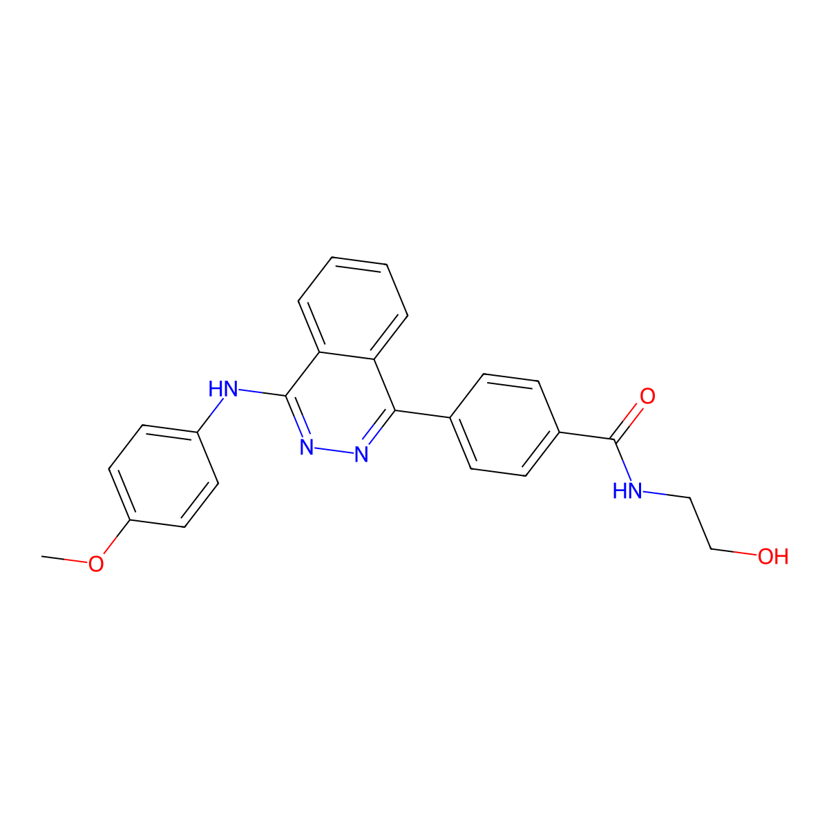 N-(2-hydroxyethyl)-4-[4-(4-methoxyanilino)phthalazin-1-yl]benzamide molecular structure, CAS 361999-45-3