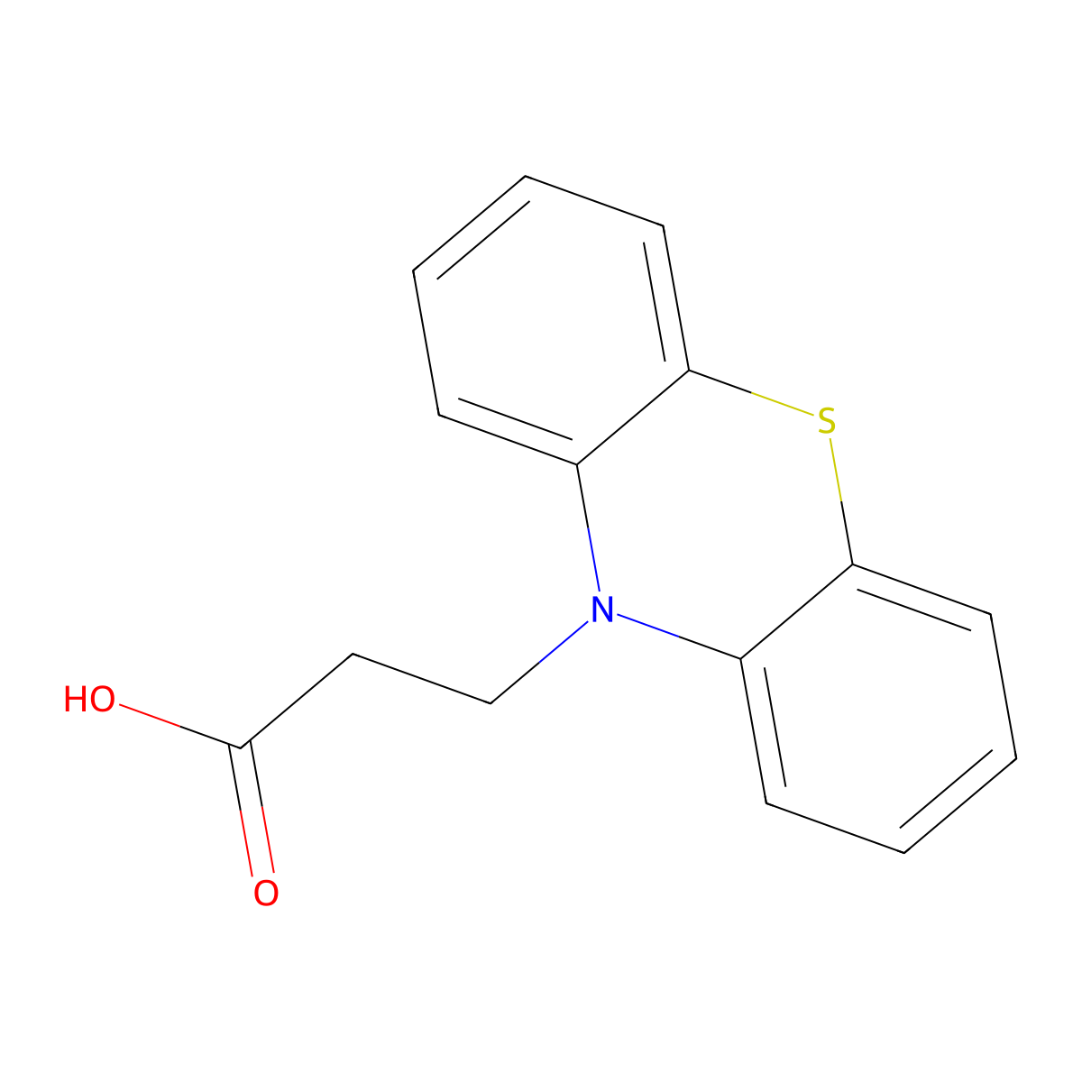 10H-Phenothiazine-10-propanoic acid molecular structure, CAS 362-03-8