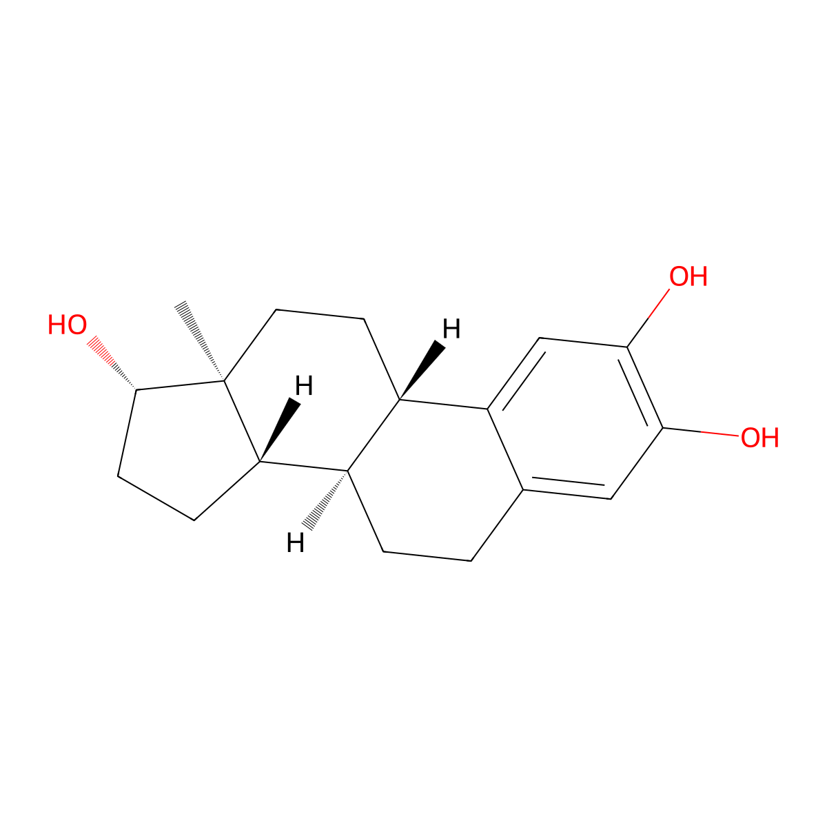 2-Hydroxyestradiol molecular structure, CAS 362-05-0