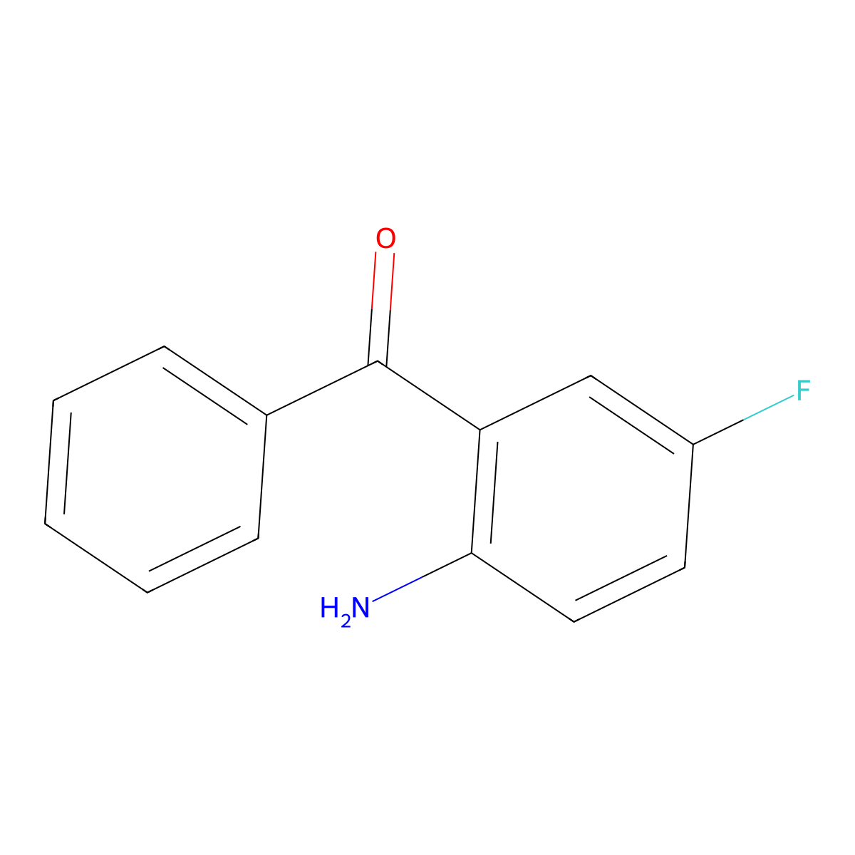 (2-Amino-5-fluorophenyl)(phenyl)methanone molecular structure, CAS 362-46-9
