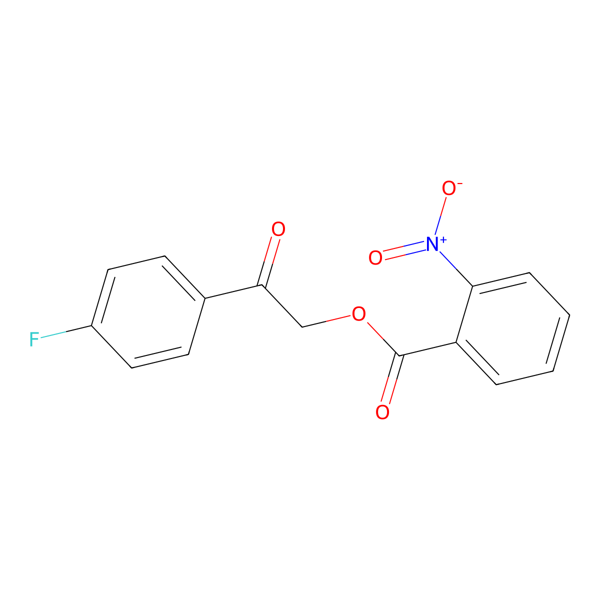 2-(4-Fluorophenyl)-2-oxoethyl 2-nitrobenzoate molecular structure, CAS 362-70-9