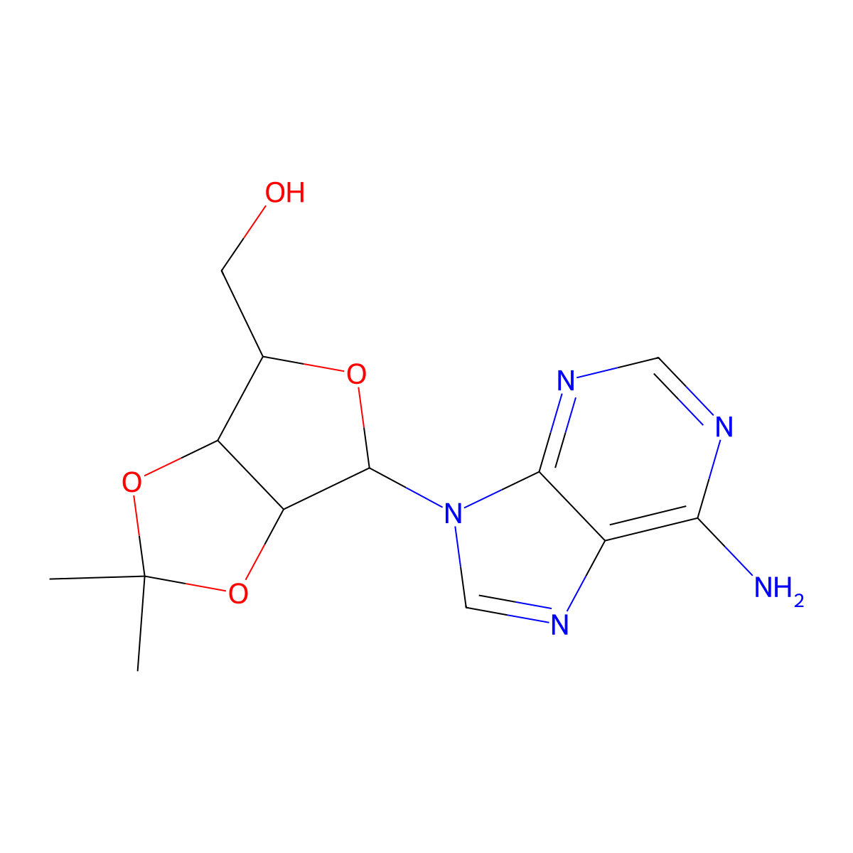 2',3'-O-Isopropylideneadenosine molecular structure, CAS 362-75-4