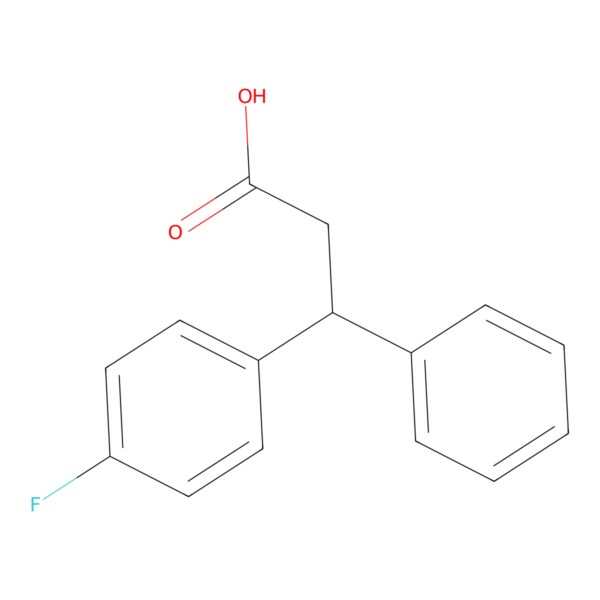 3-(4-Fluorophenyl)-3-phenylpropanoic acid molecular structure, CAS 362-86-7