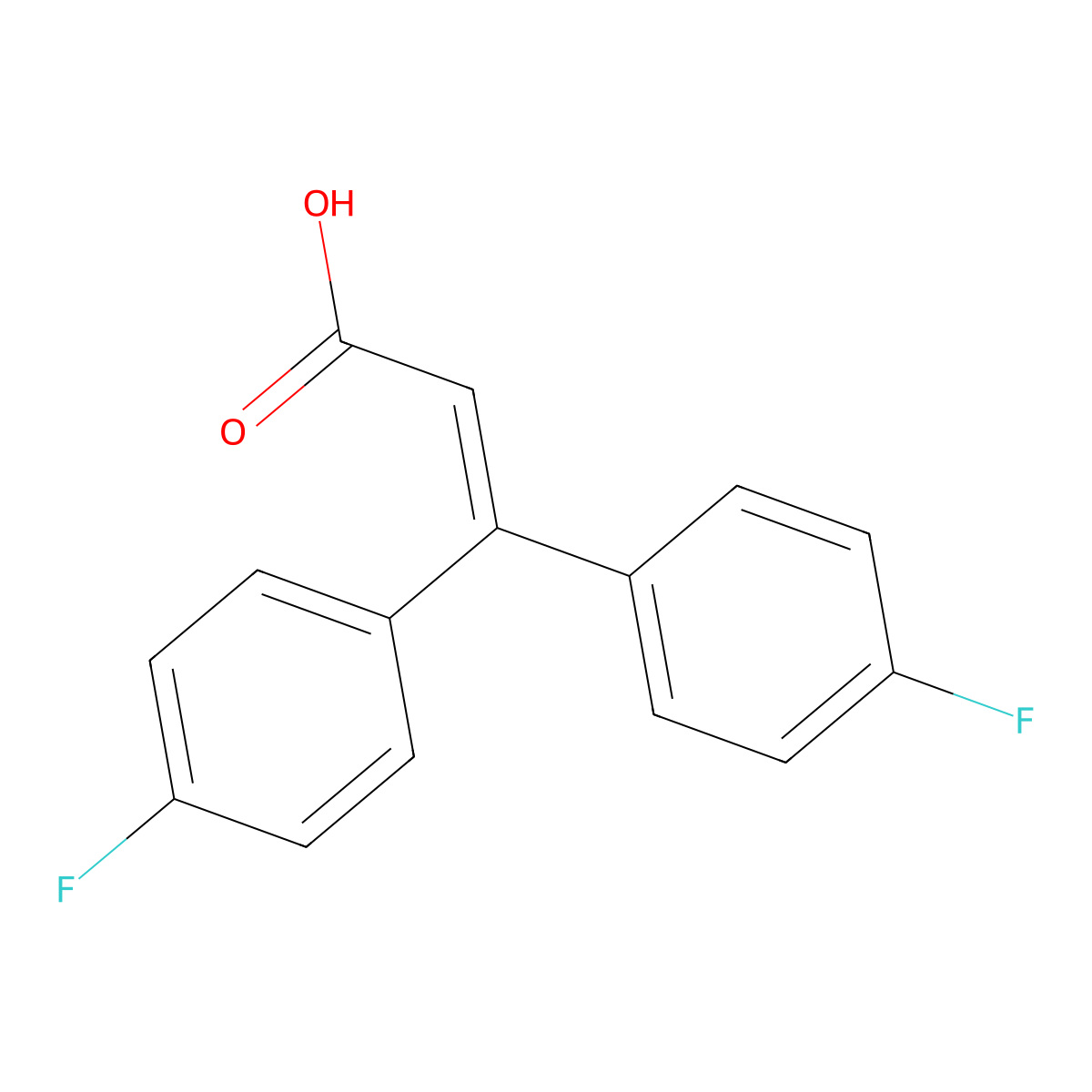 3,3-Bis(4-fluorophenyl)prop-2-enoic acid molecular structure, CAS 362-87-8
