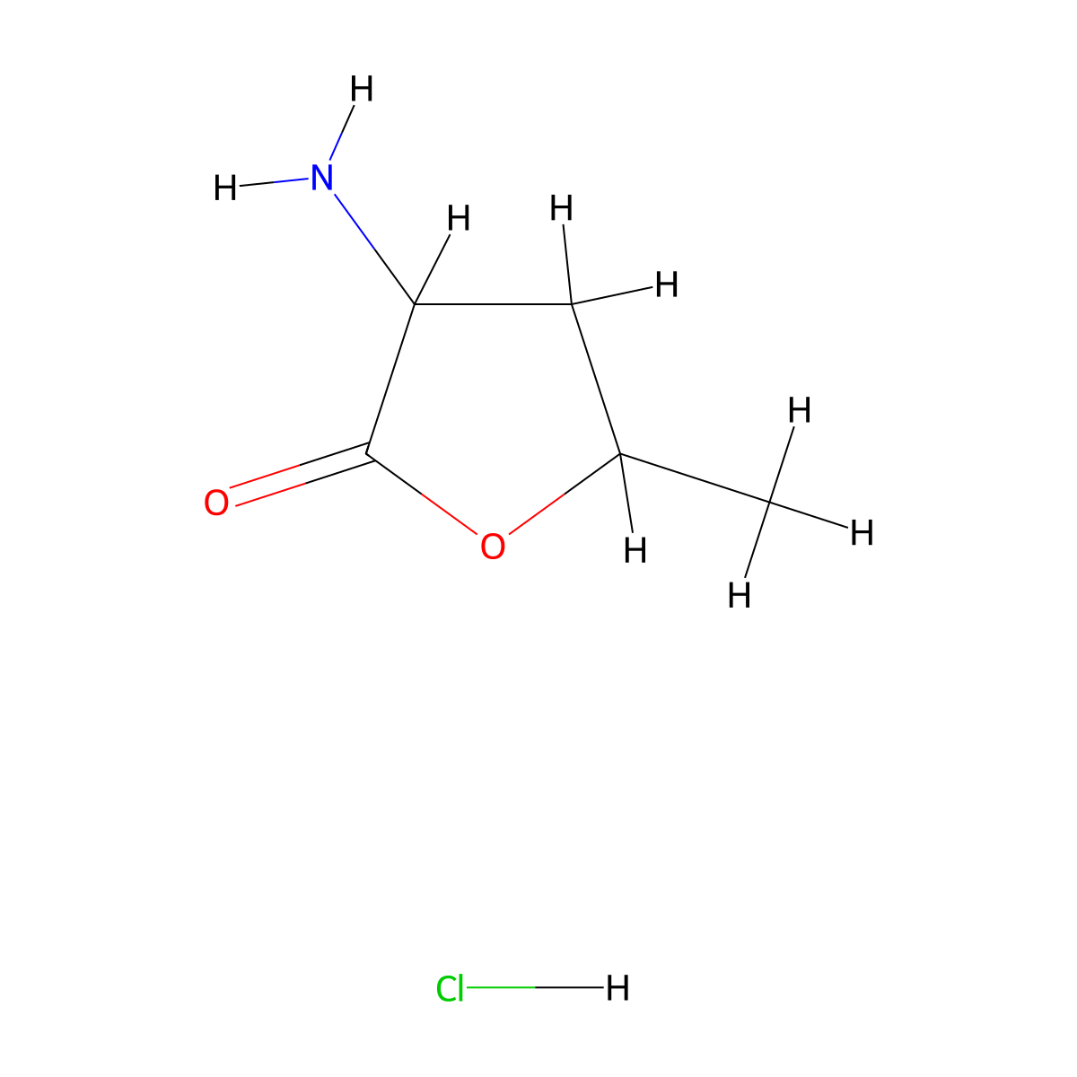 3-Amino-5-methyloxolan-2-one hydrochloride molecular structure, CAS 3620-45-9