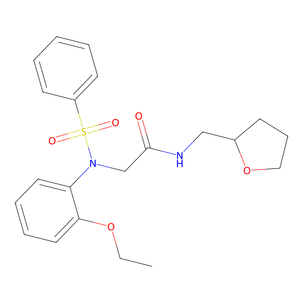 2-[N-(benzenesulfonyl)-2-ethoxyanilino]-N-(oxolan-2-ylmethyl)acetamide molecular structure, CAS 362000-00-8