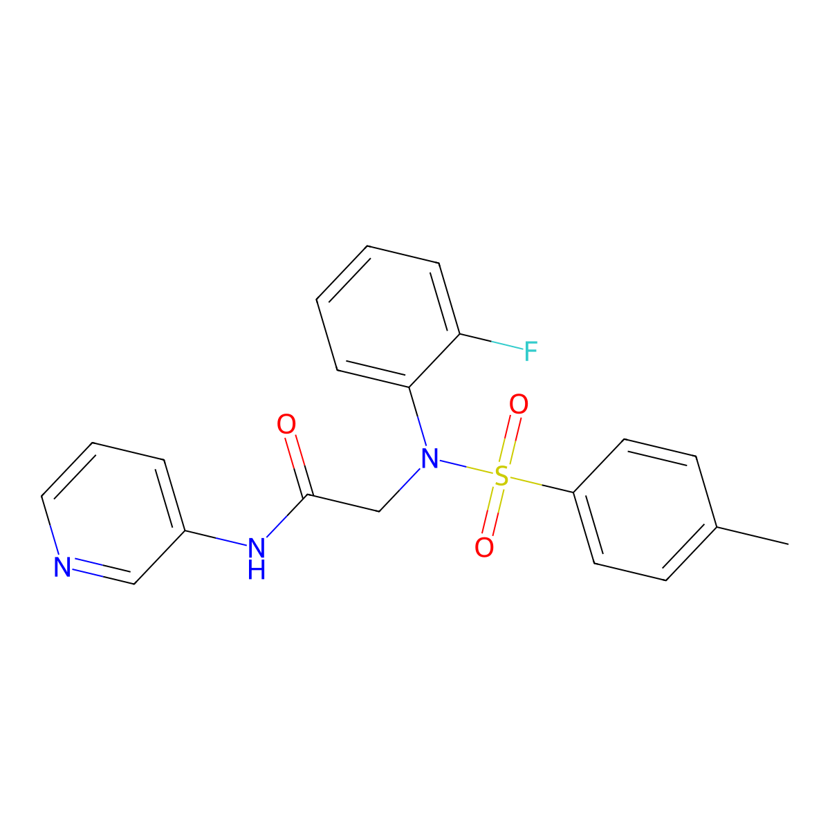 2-(2-fluoro-N-(4-methylphenyl)sulfonylanilino)-N-pyridin-3-ylacetamide molecular structure, CAS 362000-16-6