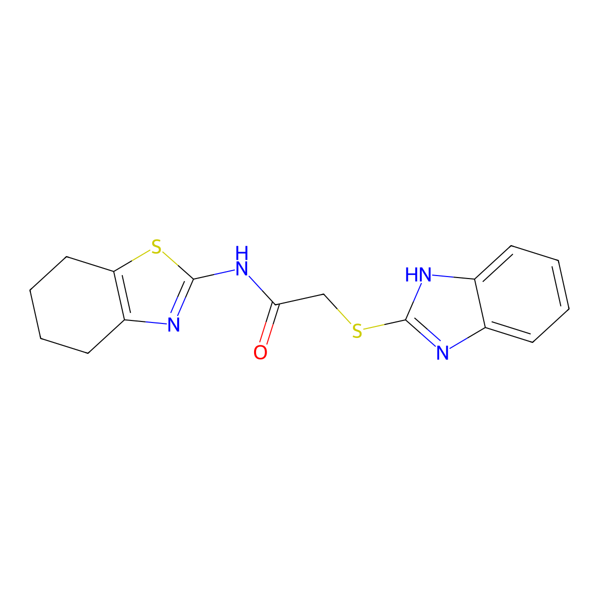 2-(1H-benzimidazol-2-ylsulfanyl)-N-(4,5,6,7-tetrahydro-1,3-benzothiazol-2-yl)acetamide molecular structure, CAS 362001-52-3