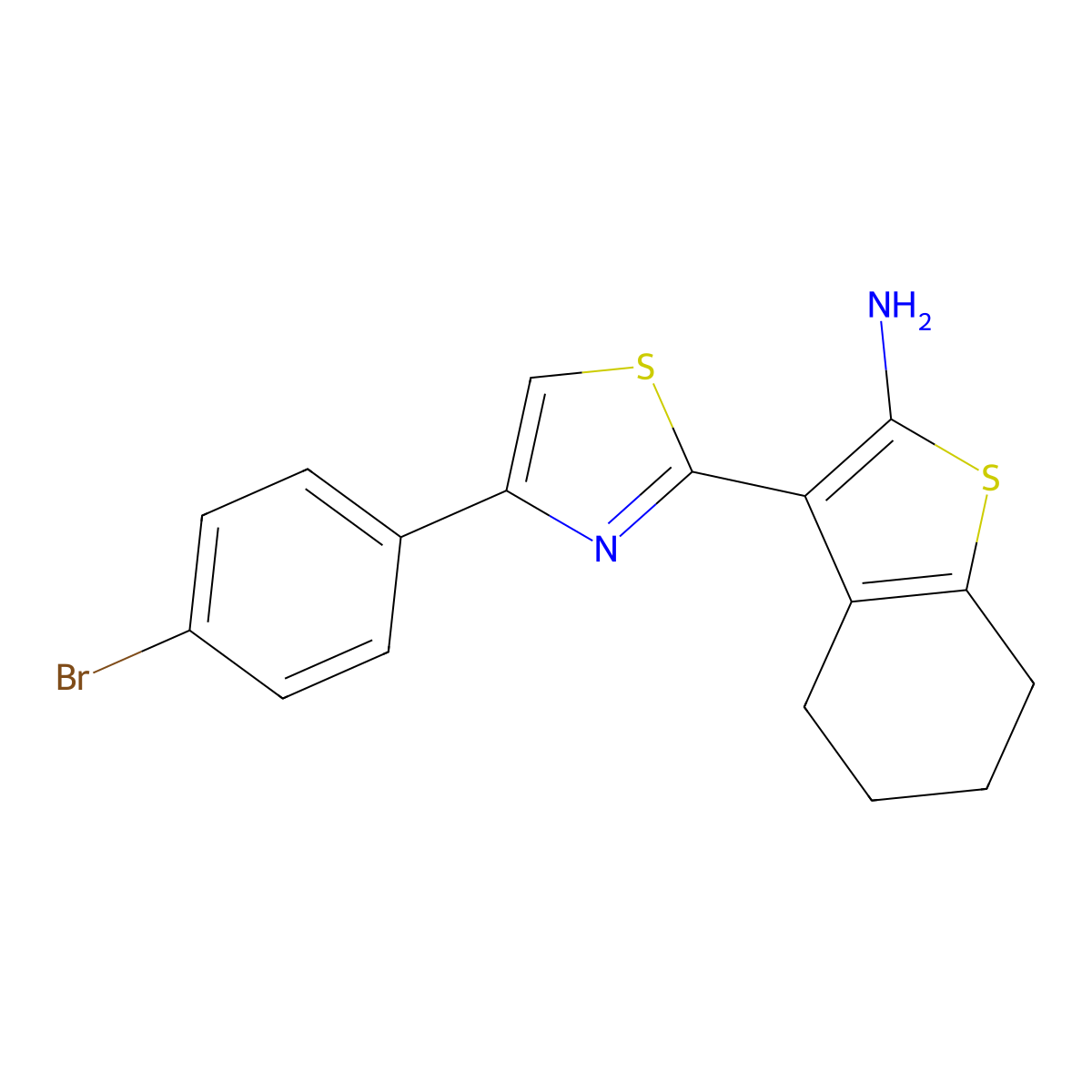 3-[4-(4-Bromophenyl)-1,3-thiazol-2-yl]-4,5,6,7-tetrahydro-1-benzothiophen-2-amine molecular structure, CAS 362003-64-3