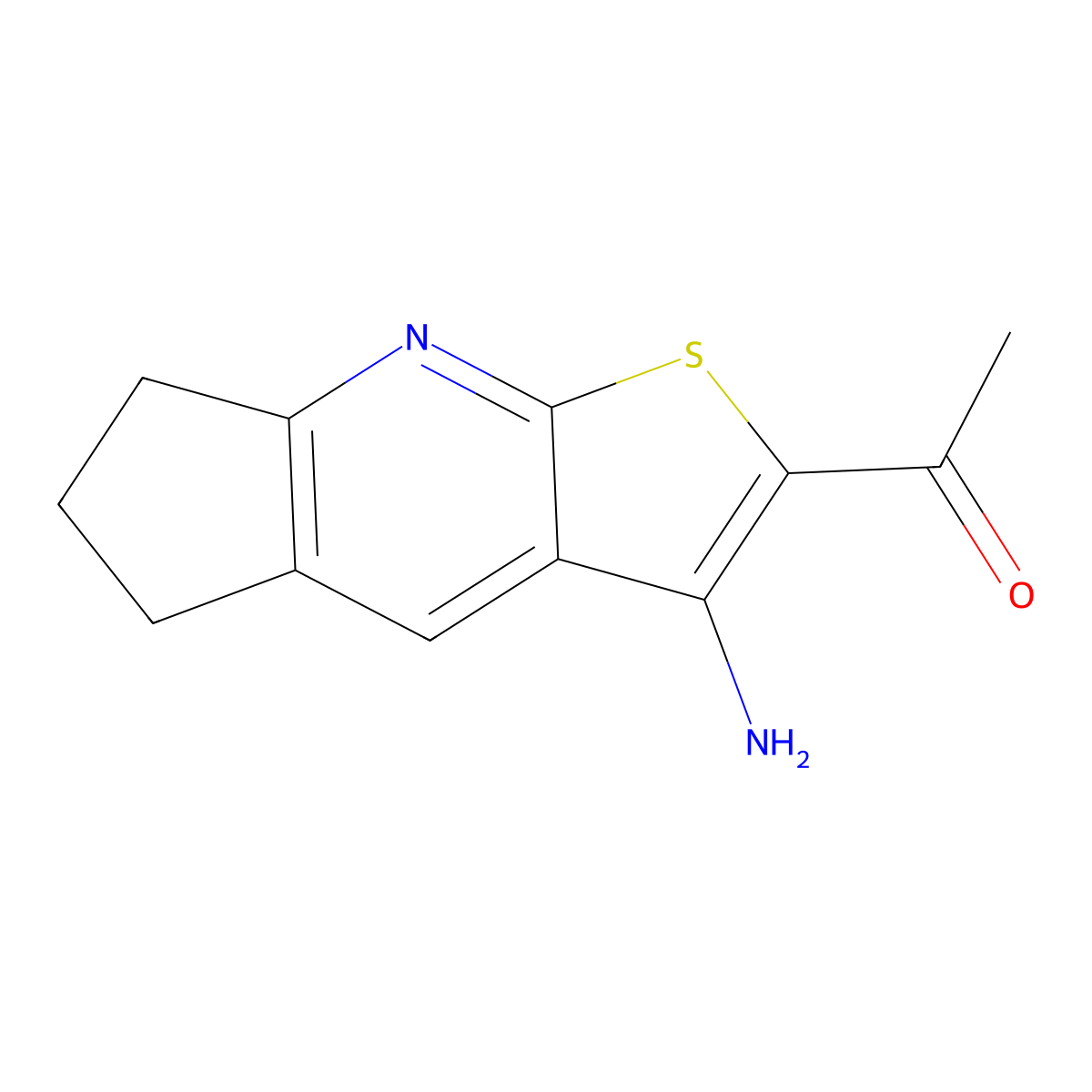 1-(3-Amino-6,7-dihydro-5H-cyclopenta(B)thieno(3,2-E)pyridin-2-YL)ethanone molecular structure, CAS 362004-49-7