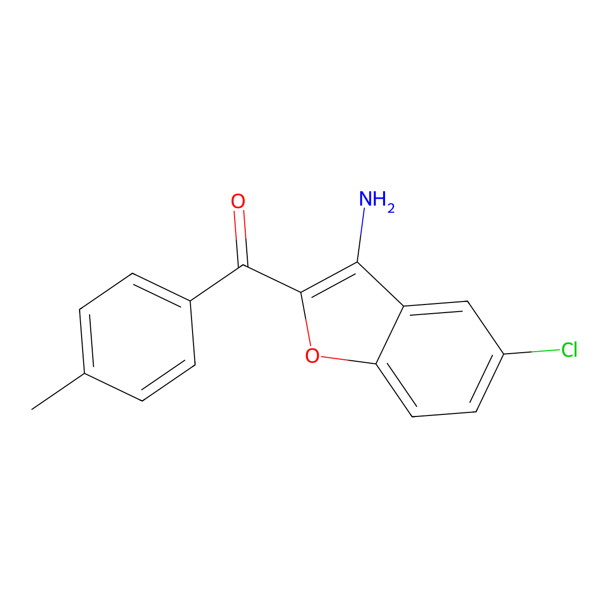 (3-Amino-5-chloro-1-benzofuran-2-yl)(4-methylphenyl)methanone molecular structure, CAS 362004-98-6