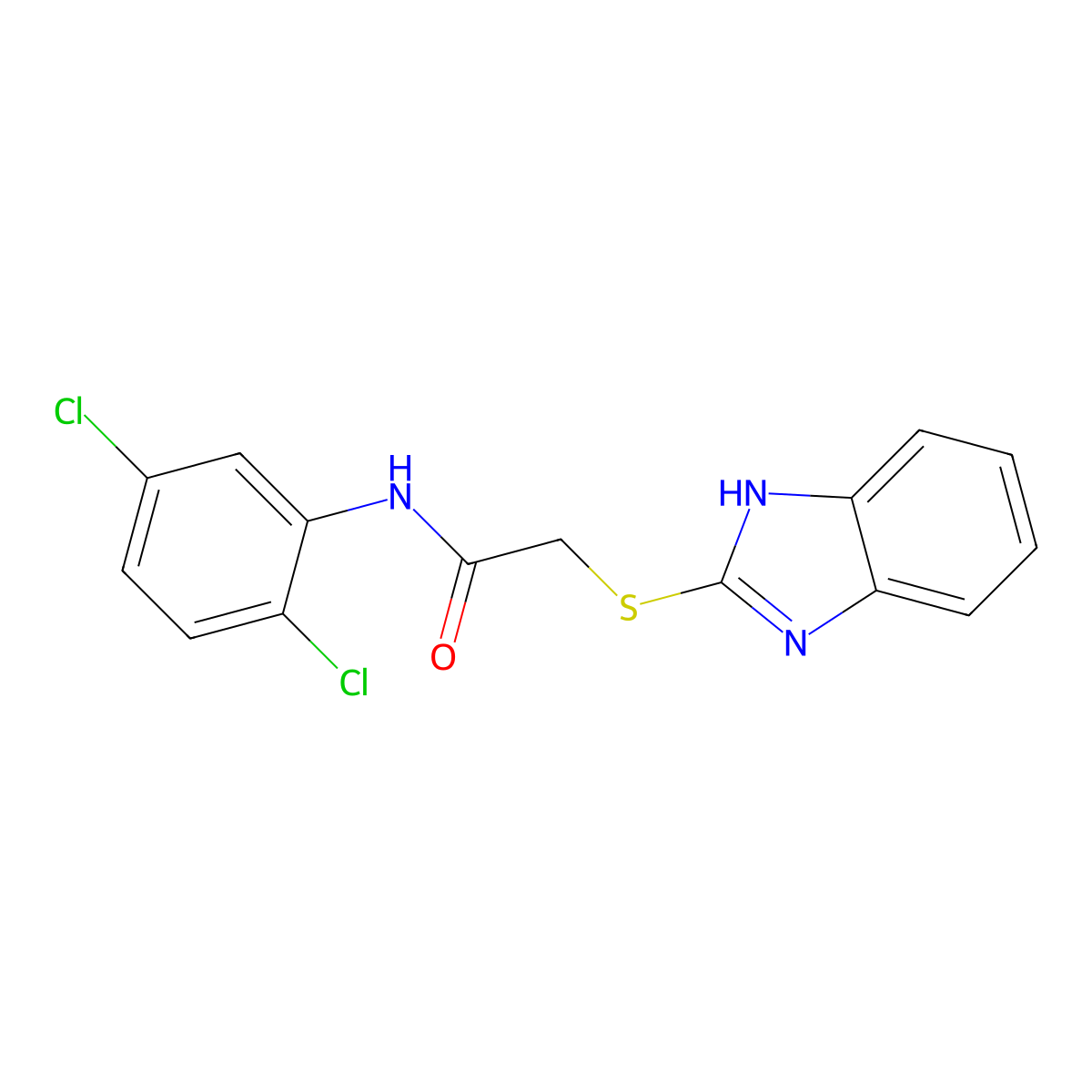 2-(1H-benzimidazol-2-ylsulfanyl)-N-(2,5-dichlorophenyl)acetamide molecular structure, CAS 362005-07-0