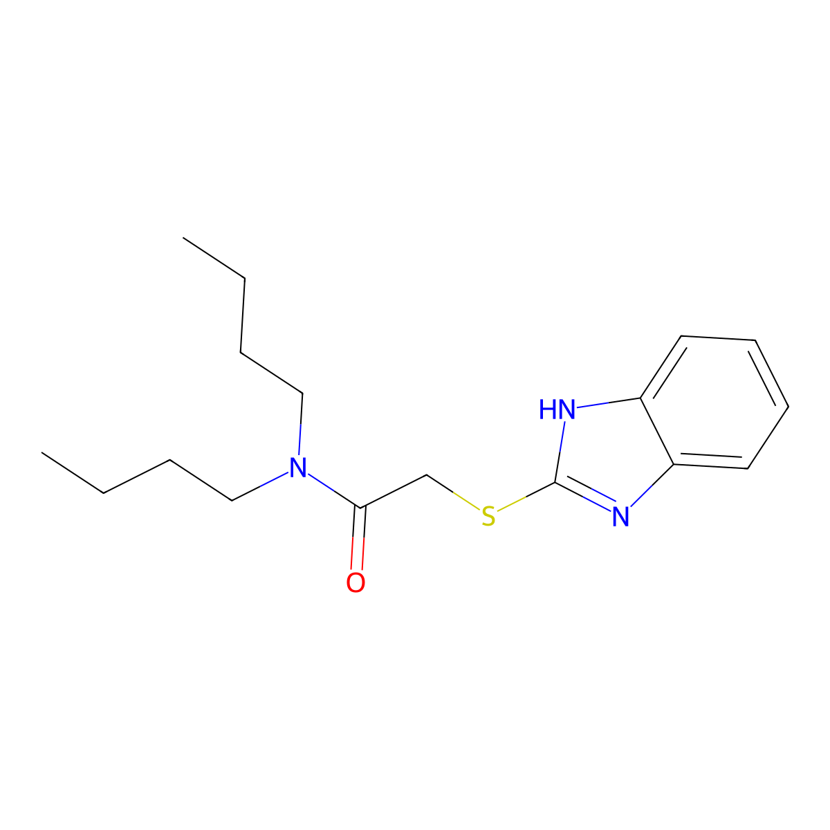 2-(1H-benzimidazol-2-ylsulfanyl)-N,N-dibutylacetamide molecular structure, CAS 362005-10-5
