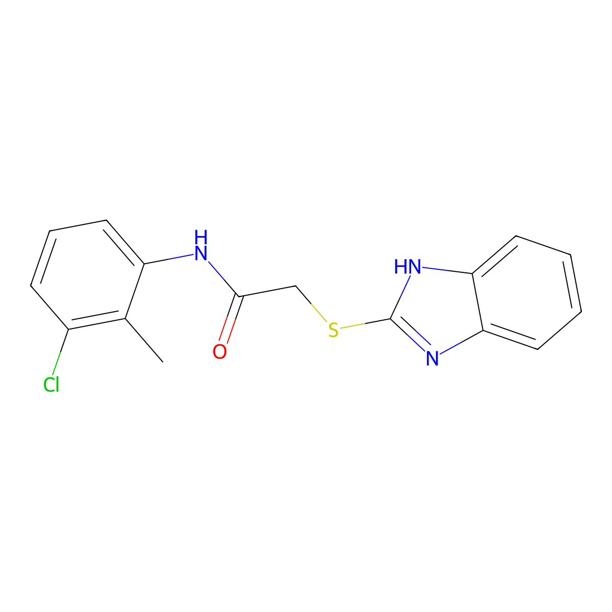 2-(1H-benzimidazol-2-ylsulfanyl)-N-(3-chloro-2-methylphenyl)acetamide molecular structure, CAS 362005-15-0