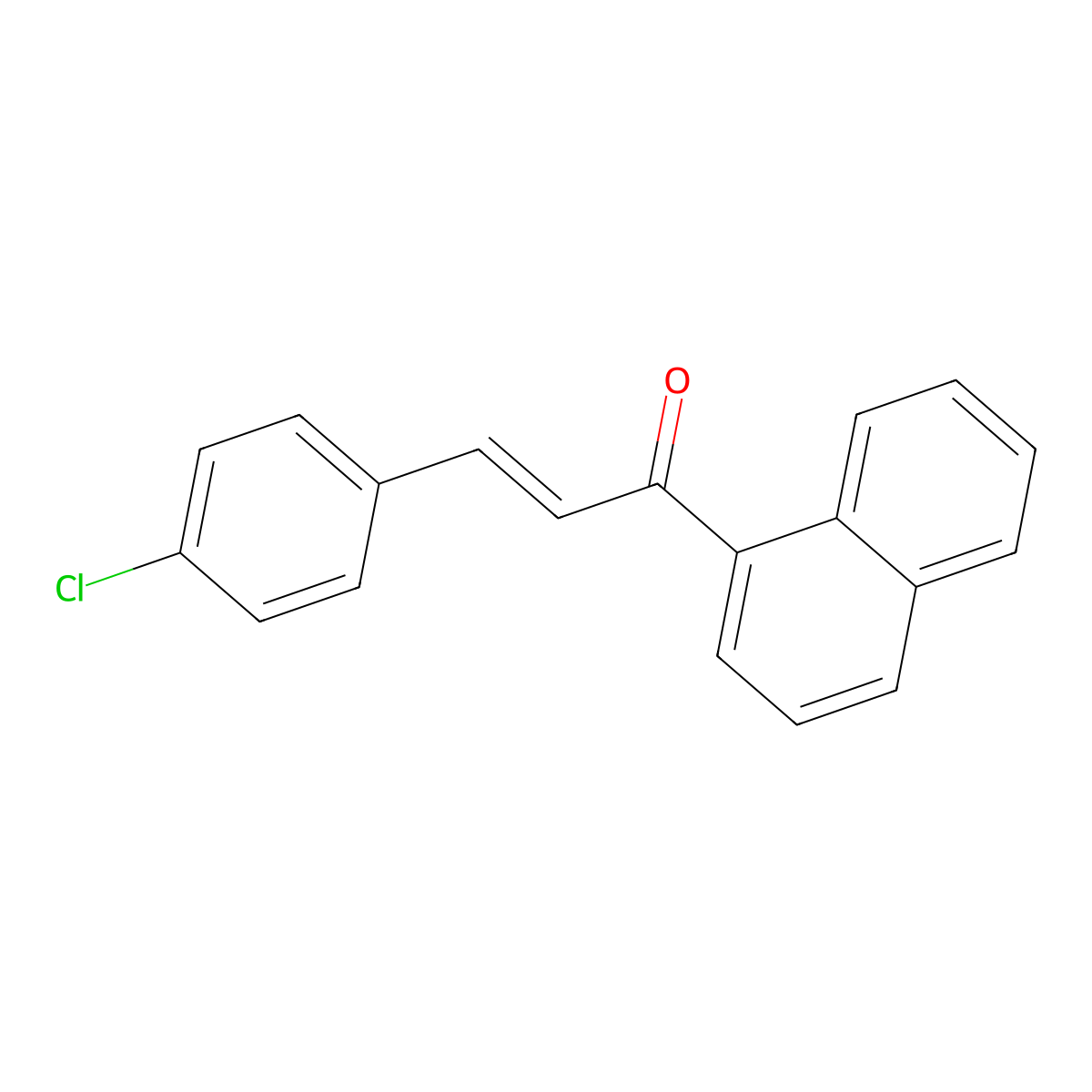 3-(4-Chlorophenyl)-1-(1-naphthyl)prop-2-en-1-one molecular structure, CAS 36203-43-7