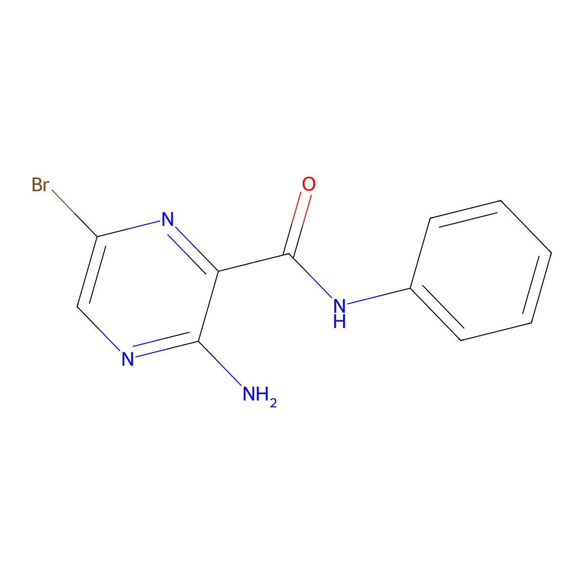 3-amino-6-bromo-N-phenylpyrazine-2-carboxamide molecular structure, CAS 36204-92-9