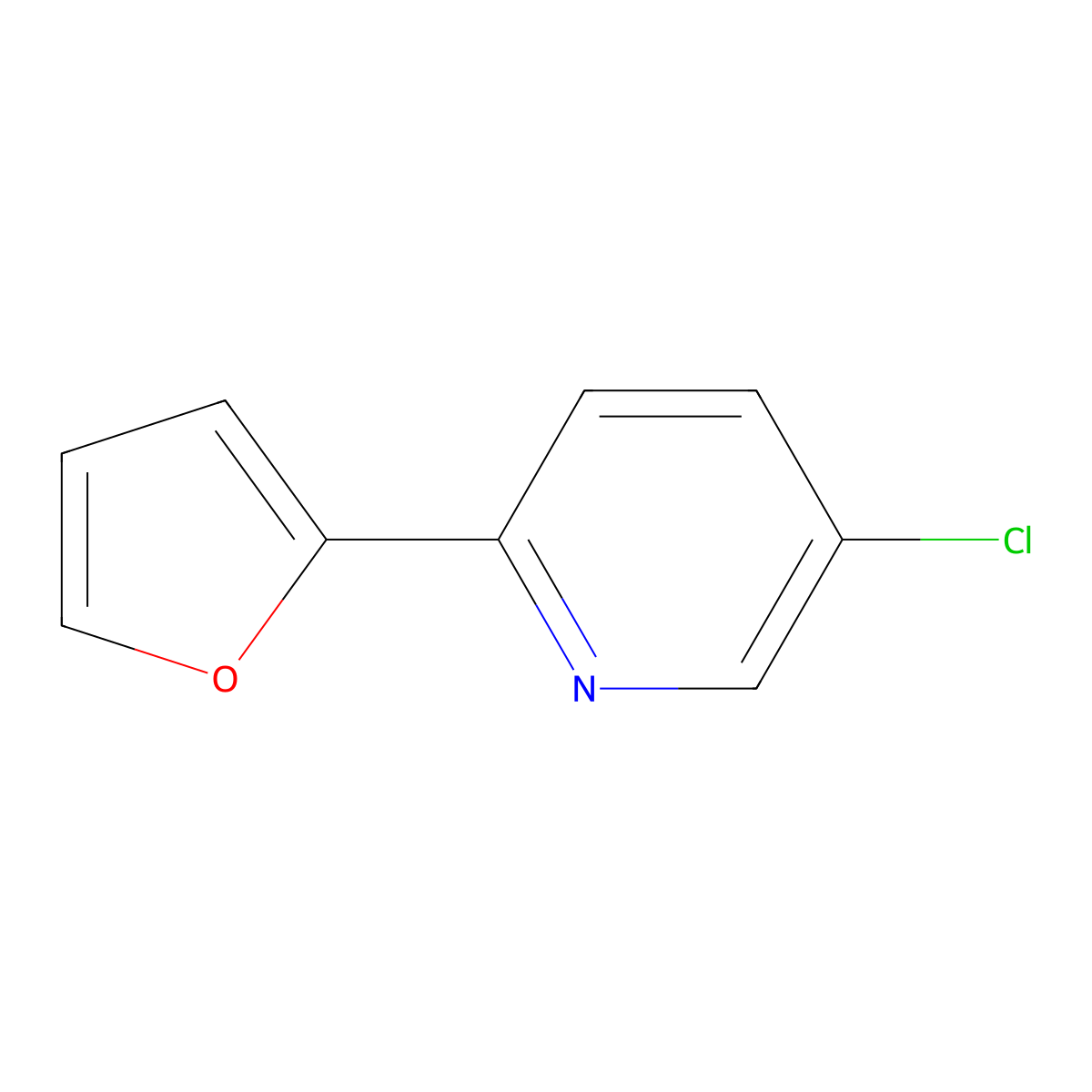 5-Chloro-2-(furan-2-yl)pyridine molecular structure, CAS 362045-52-1
