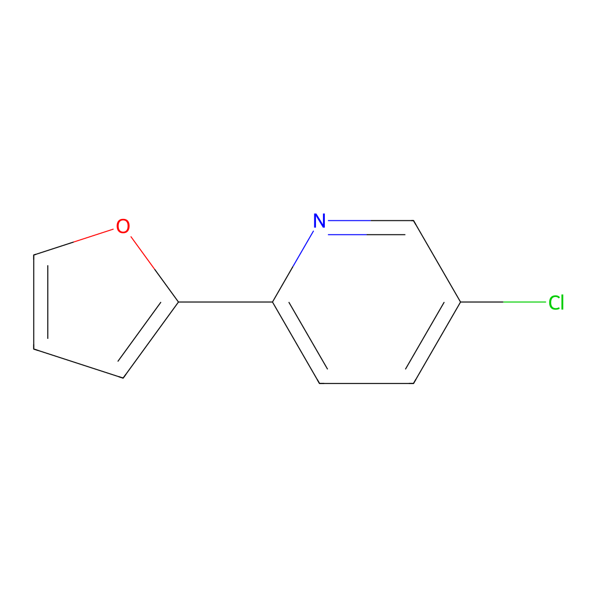 5-Chloro-2-(furan-2-yl)pyridine molecular structure, CAS 362045-52-1
