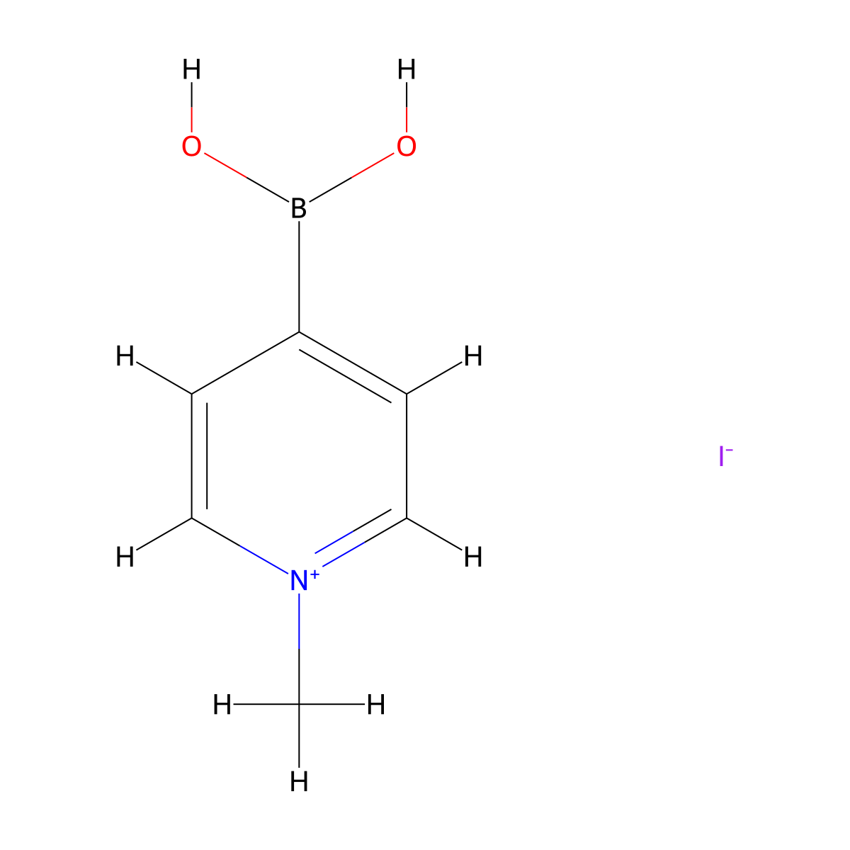 4-Borono-n-methylpyridinium iodide molecular structure, CAS 362045-65-6